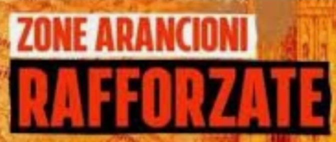  ZONA ARANCIONE SCURO per i comuni della Città Metropolitana di Bologna