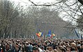 Tüntetők a Ștefan cel Mare sugárúton