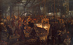 Adolph Menzel: Hengermű (olajfestmény, 1875)