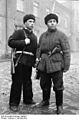 Moszkvai milicisták 1941 októberében (Pufajkában, usánkában)
