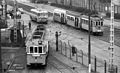 Villamosok az Újpest kocsiszínnél 1974-ben