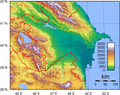 Azerbajdzsán domborzati térképe