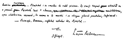A regény kéziratának befejezése a szerző aláírásával