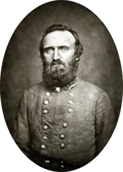 "Stonewall" Jackson 1863. április 26-án, hét nappal a Chancellorsville-i csatában való megsebesülése előtt