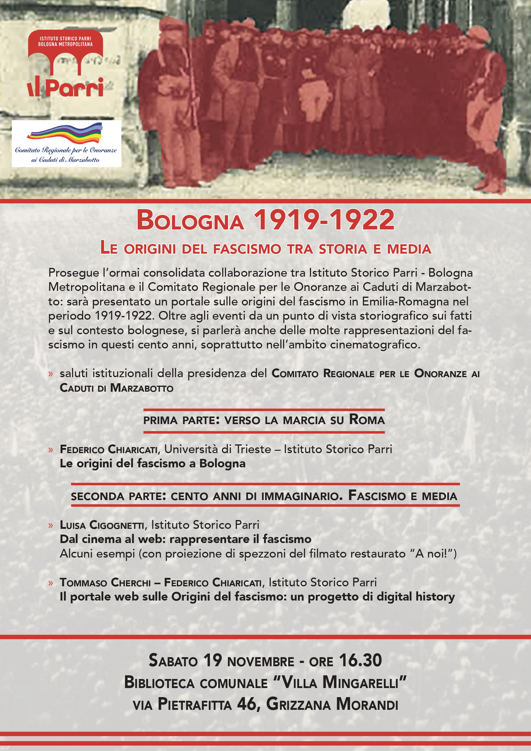 Conferenza Bologna 1919-1922. Le origini del fascismo tra storia e media