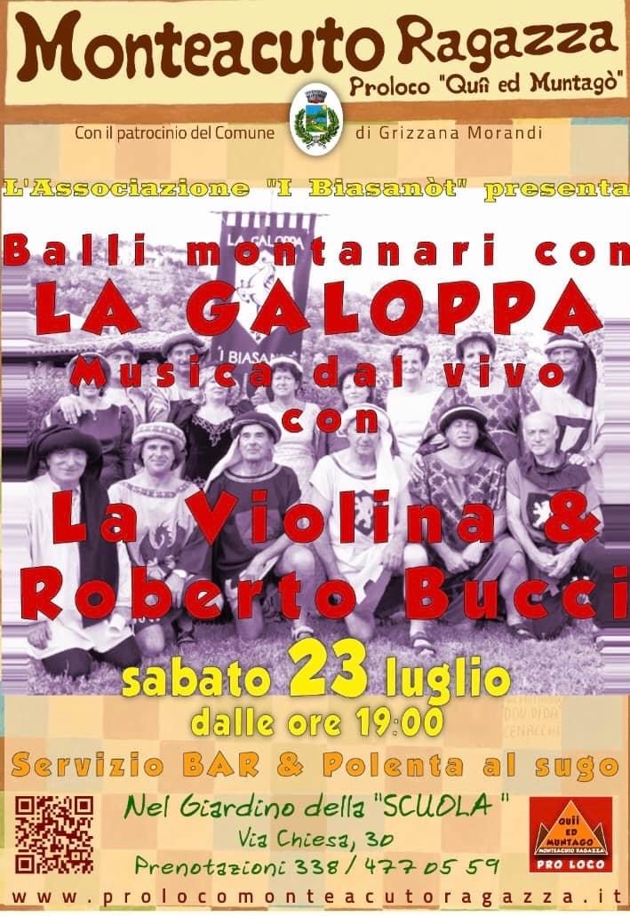 Sabato 23 luglio ore 19.00 a Monteacuto Ragazza