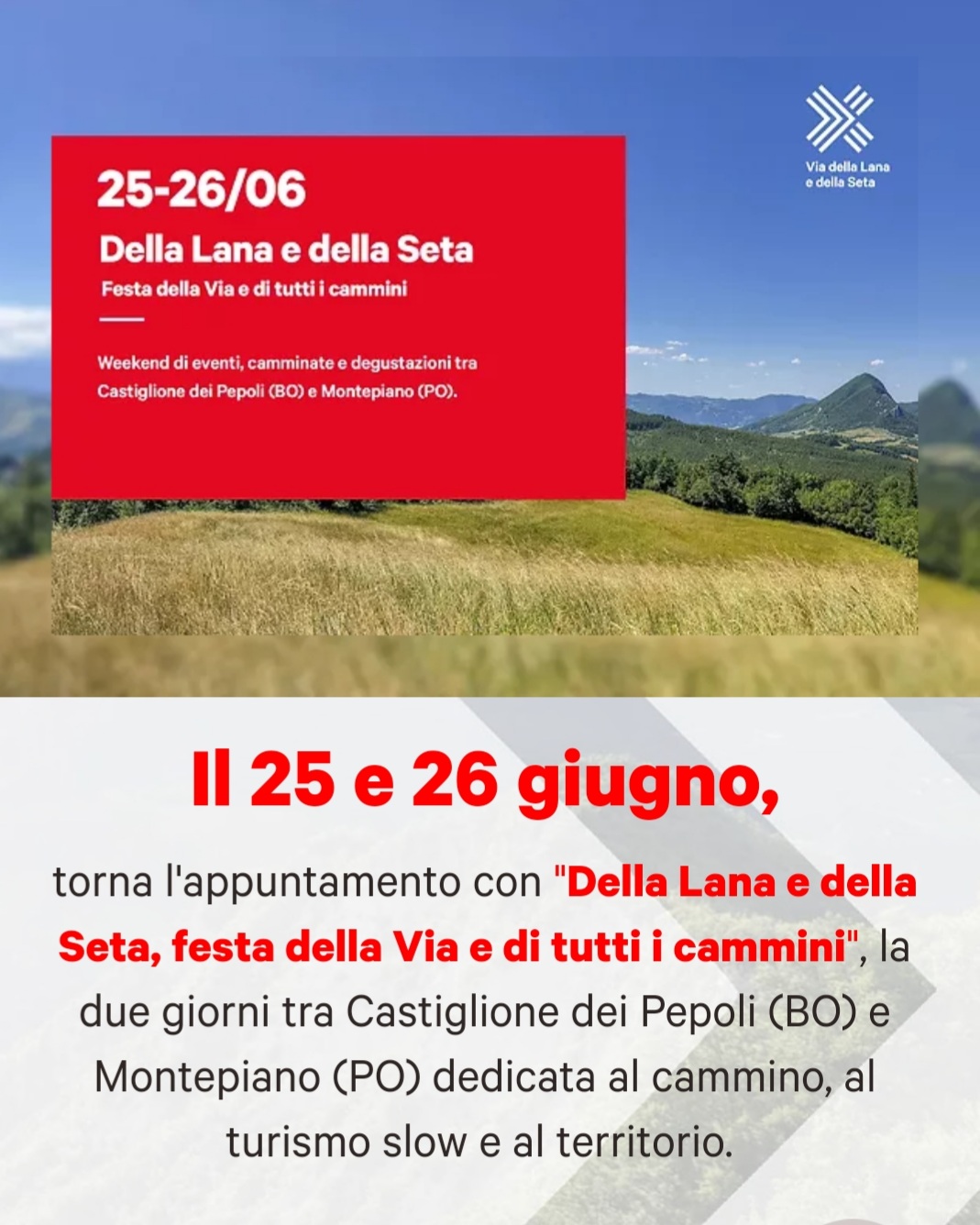 Della Lana e della Seta. Festa della Via e di tutti i cammini