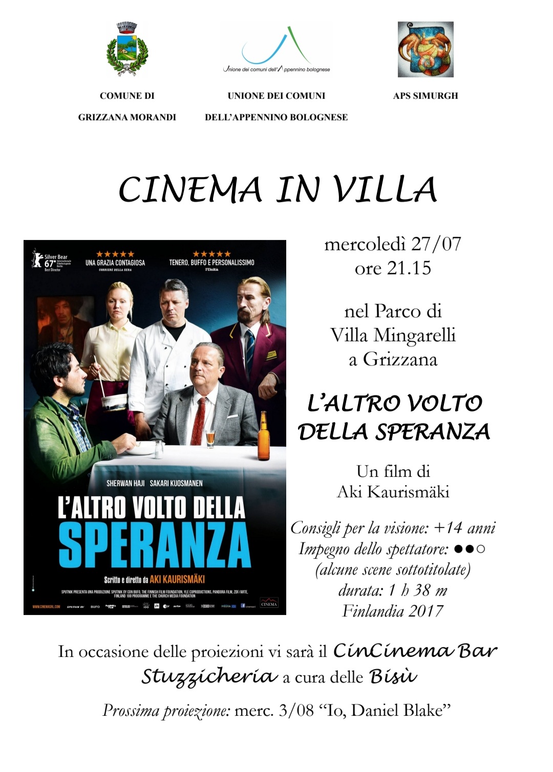 Mercoledì 27 luglio nel parco di Villa Mingarelli 