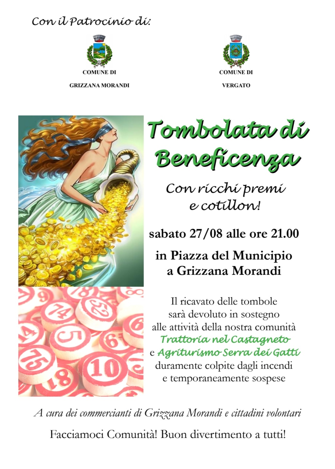 Sabato 27 agosto ore 21.00 in Piazza del Municipio 