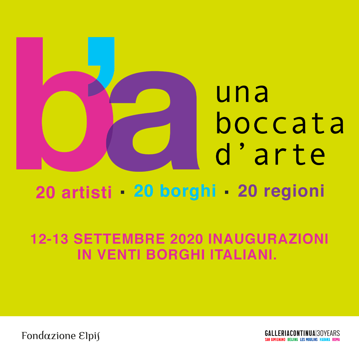Una Boccata d'Arte. 20 Artisti. 20 Borghi. 20 Regioni.
