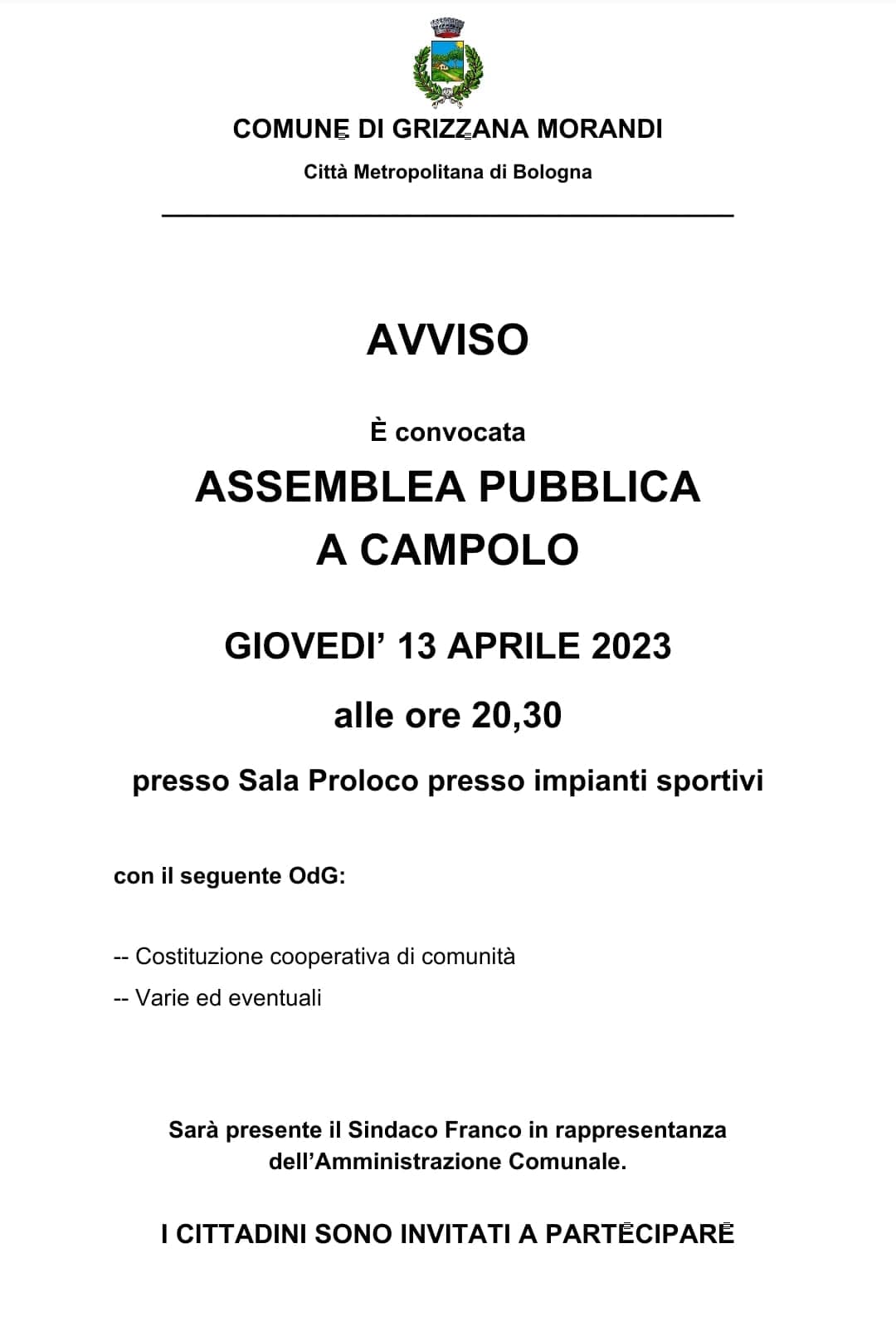 Assemblea pubblica a Campolo