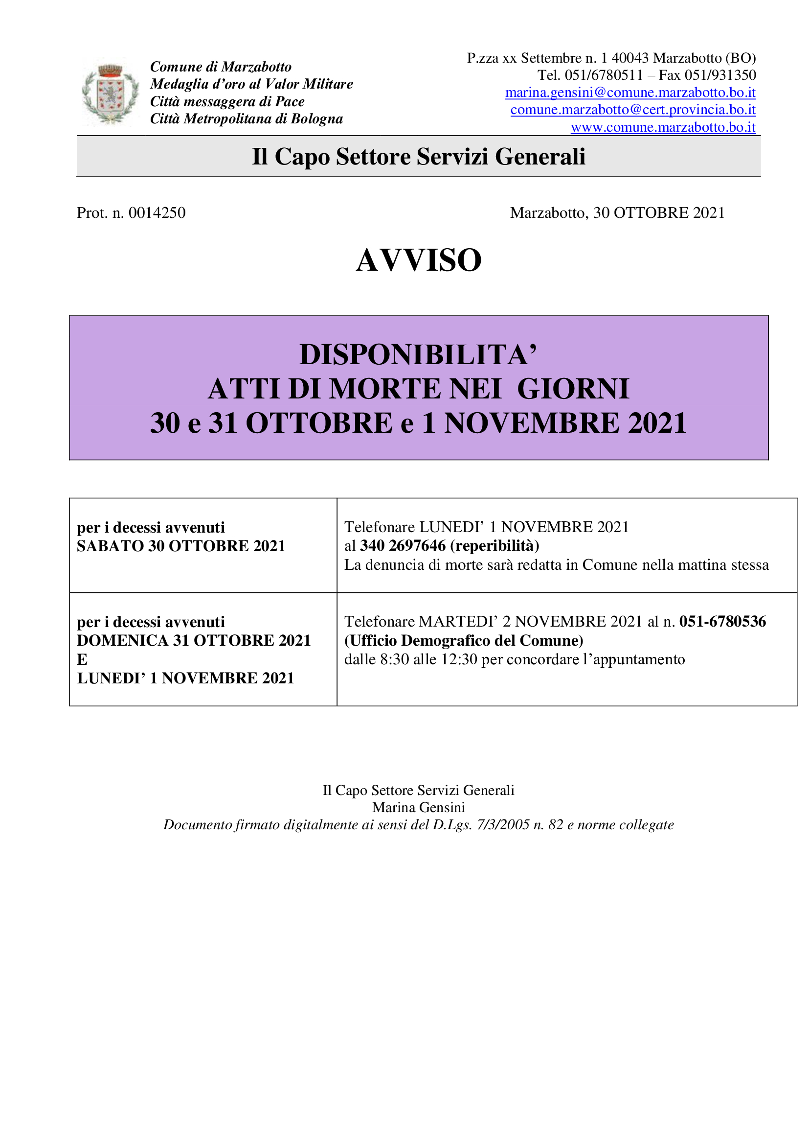 DISPONIBILITA’ 
