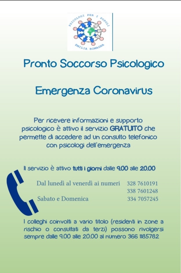 I numeri del servizio di pronto soccorso psicologico
