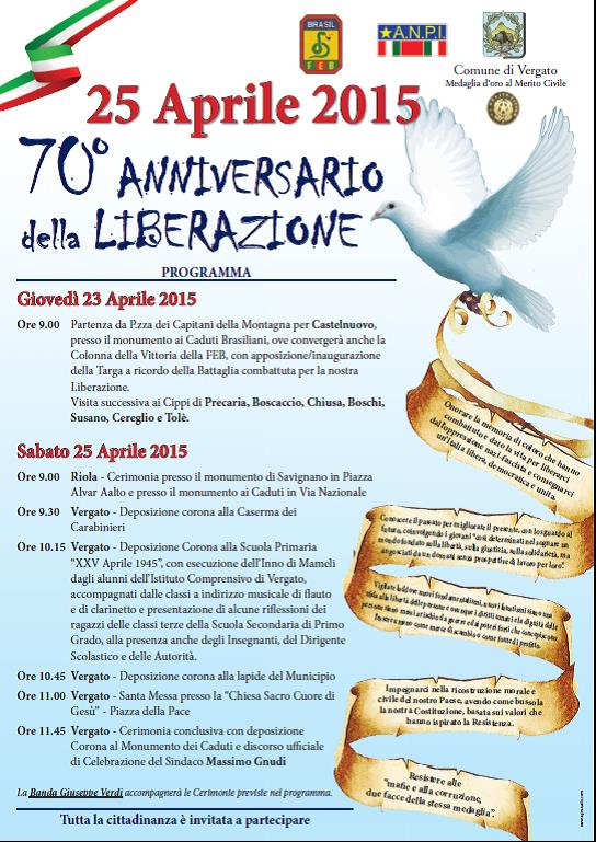 “70 Anniversario della Liberazione”, le iniziative a Vergato