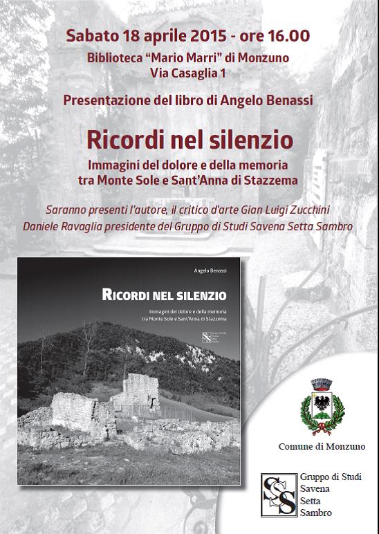 “Ricordi nel silenzio”, sabato 18 aprile, a Monzuno, presentazione del volume di Angelo Benassi