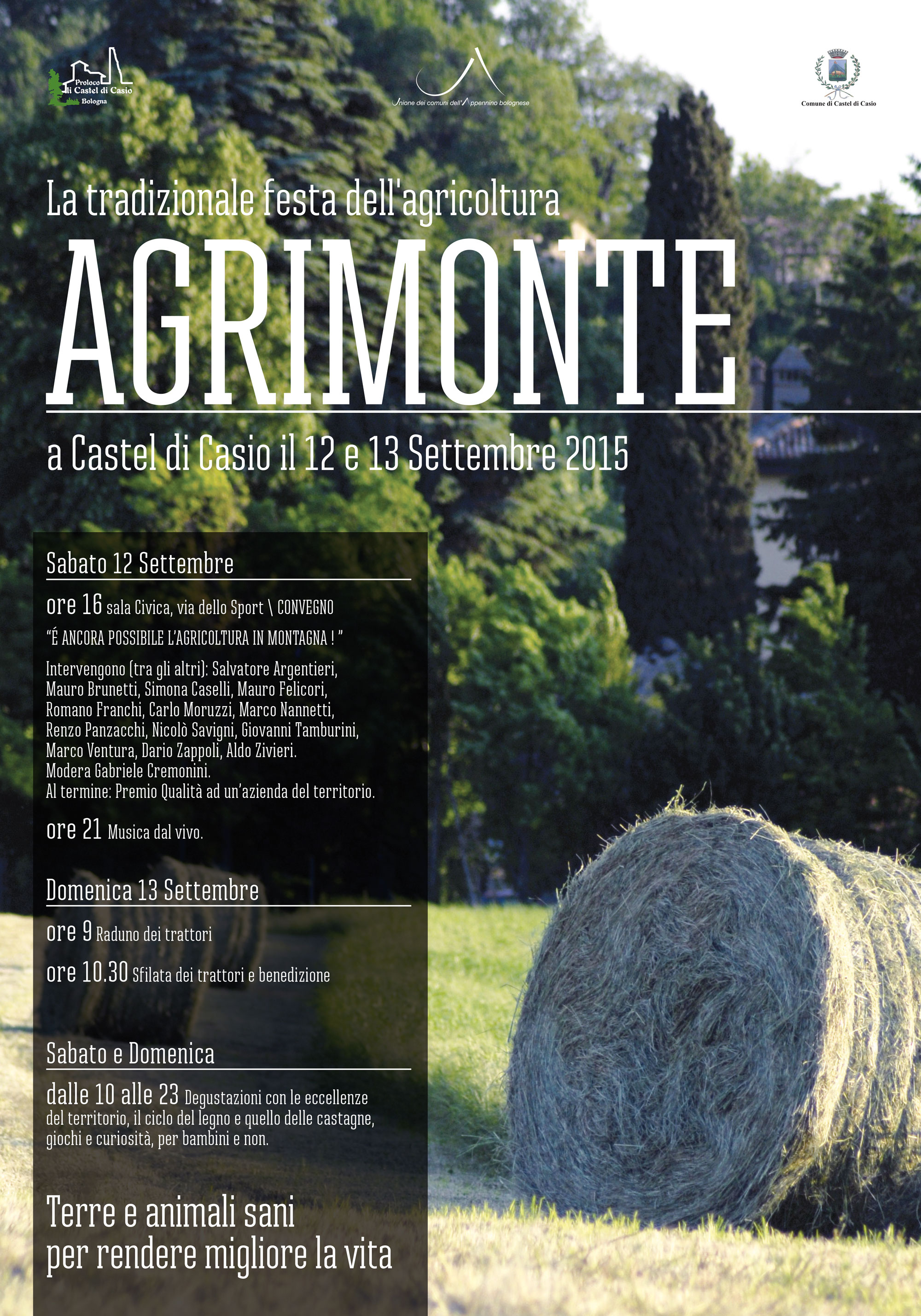 “Agrimonte” Terre e animali sani per rendere migliore la vita. 12 e 13 settembre a Castel di Casio