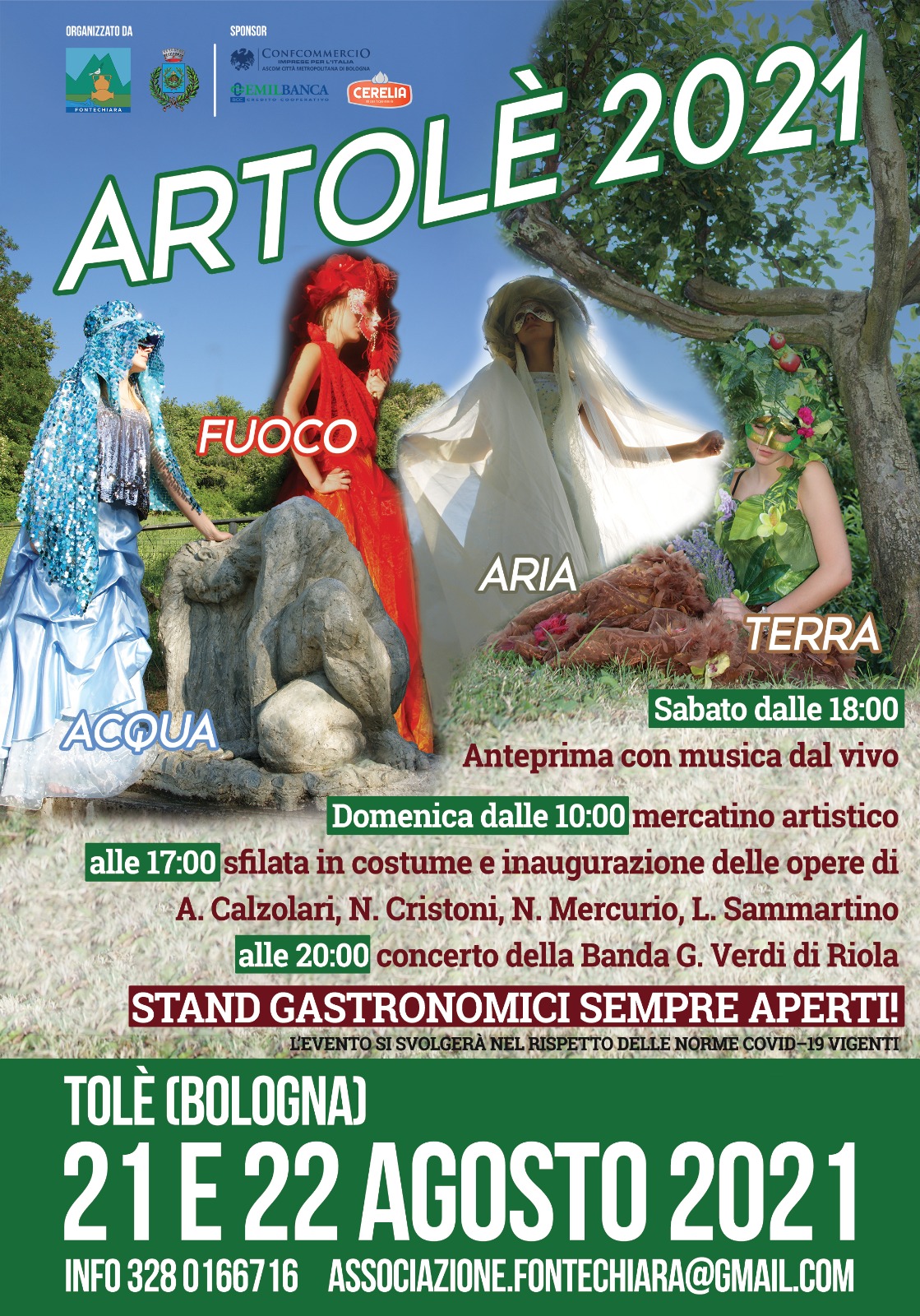 Artolè 2021, Fuoco, acqua, aria e terra
