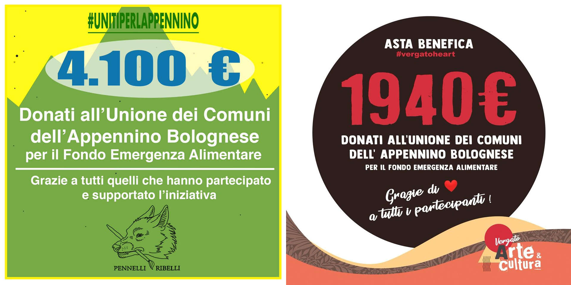 6 mila € di buoni spesa per le famiglie in difficoltà grazie agli artisti dell’Appennino bolognese