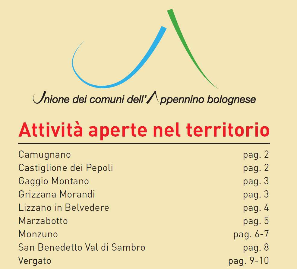 Negozi e attività in servizio nei comuni dell'Appennino