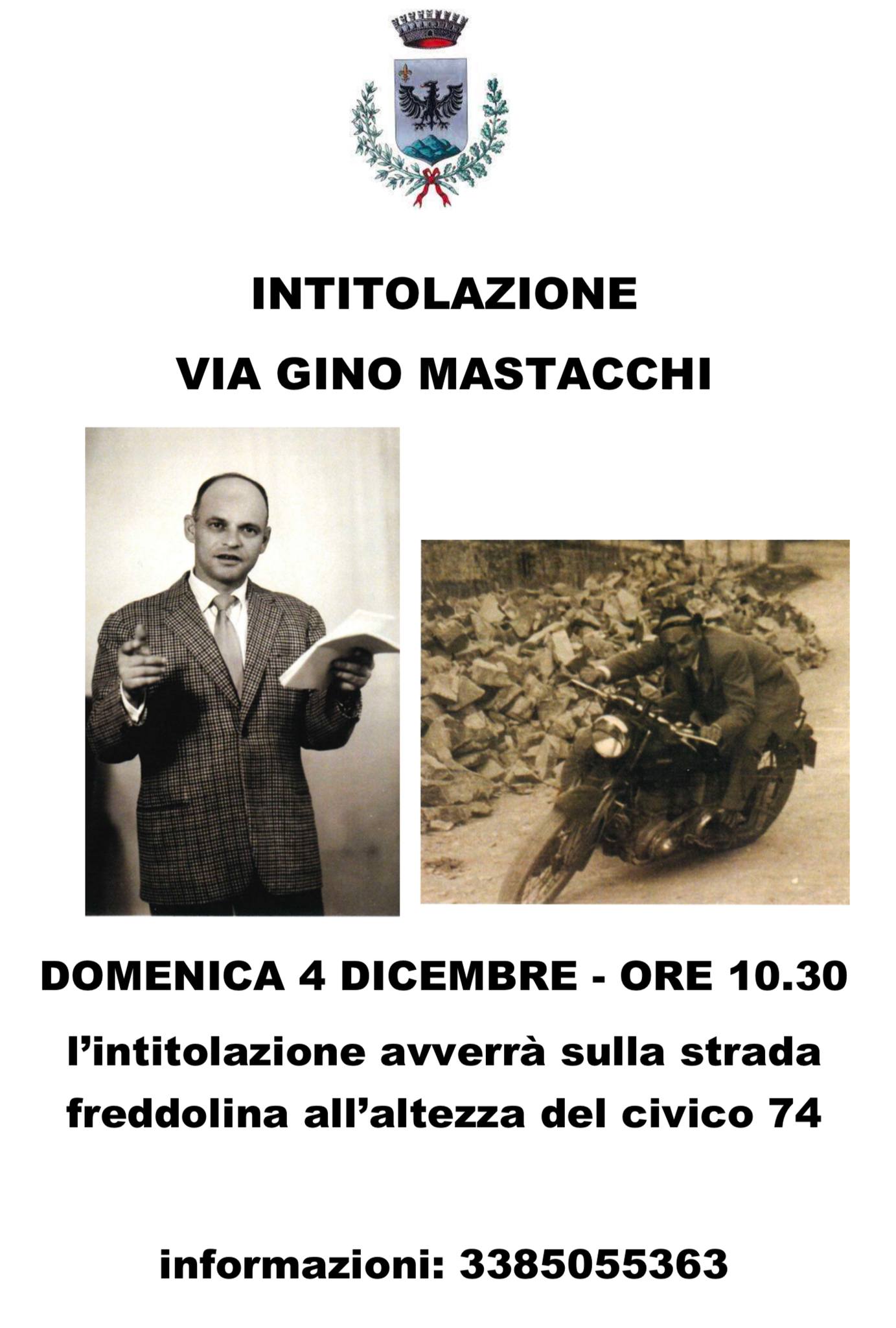 Monzuno intitola via a Gino Mastacchi
