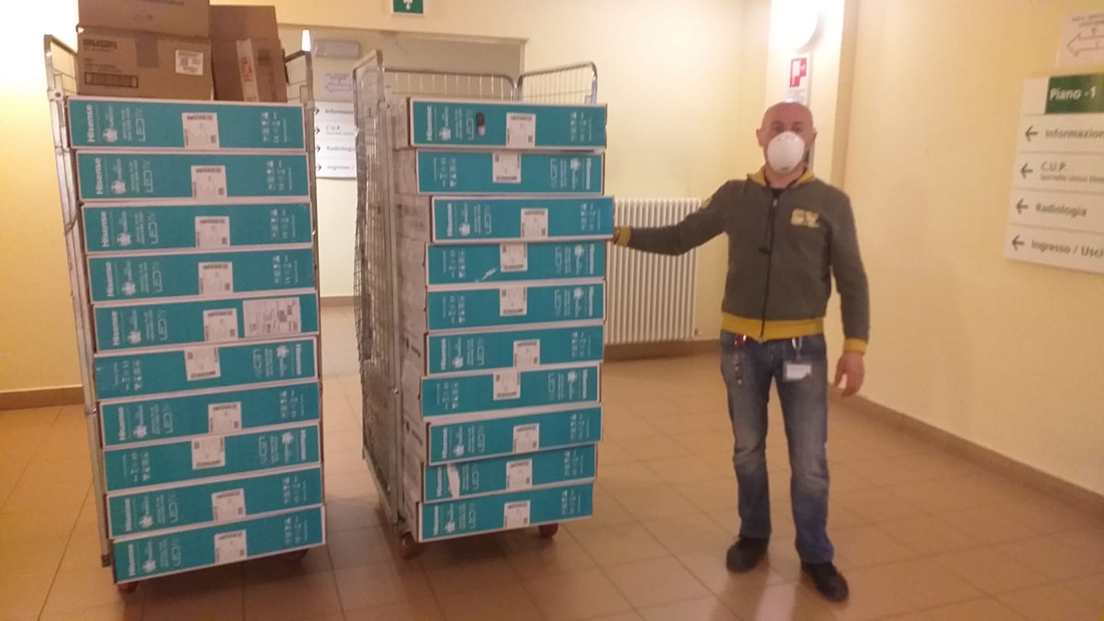 20 televisori per i malati di Covid ricoverati a Vergato, dono di solidarietà di Onlus per la vita