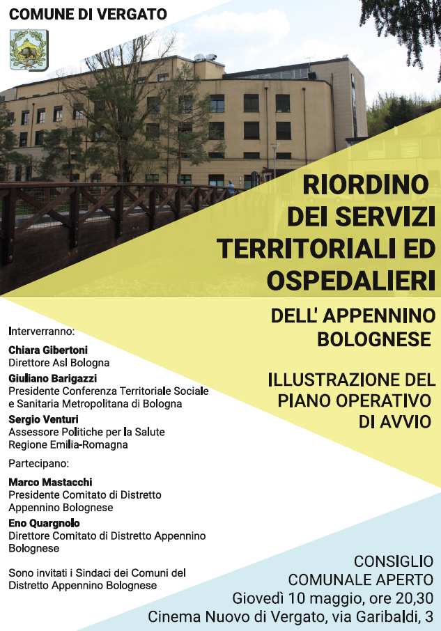 Riordino dei servizi territoriali e ospedalieri: consiglio aperto a Vergato