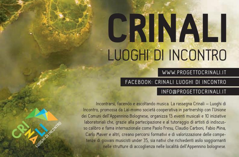 Crinali - luoghi di incontro”: laboratori musicali e concerti nell’Appennino bolognese 