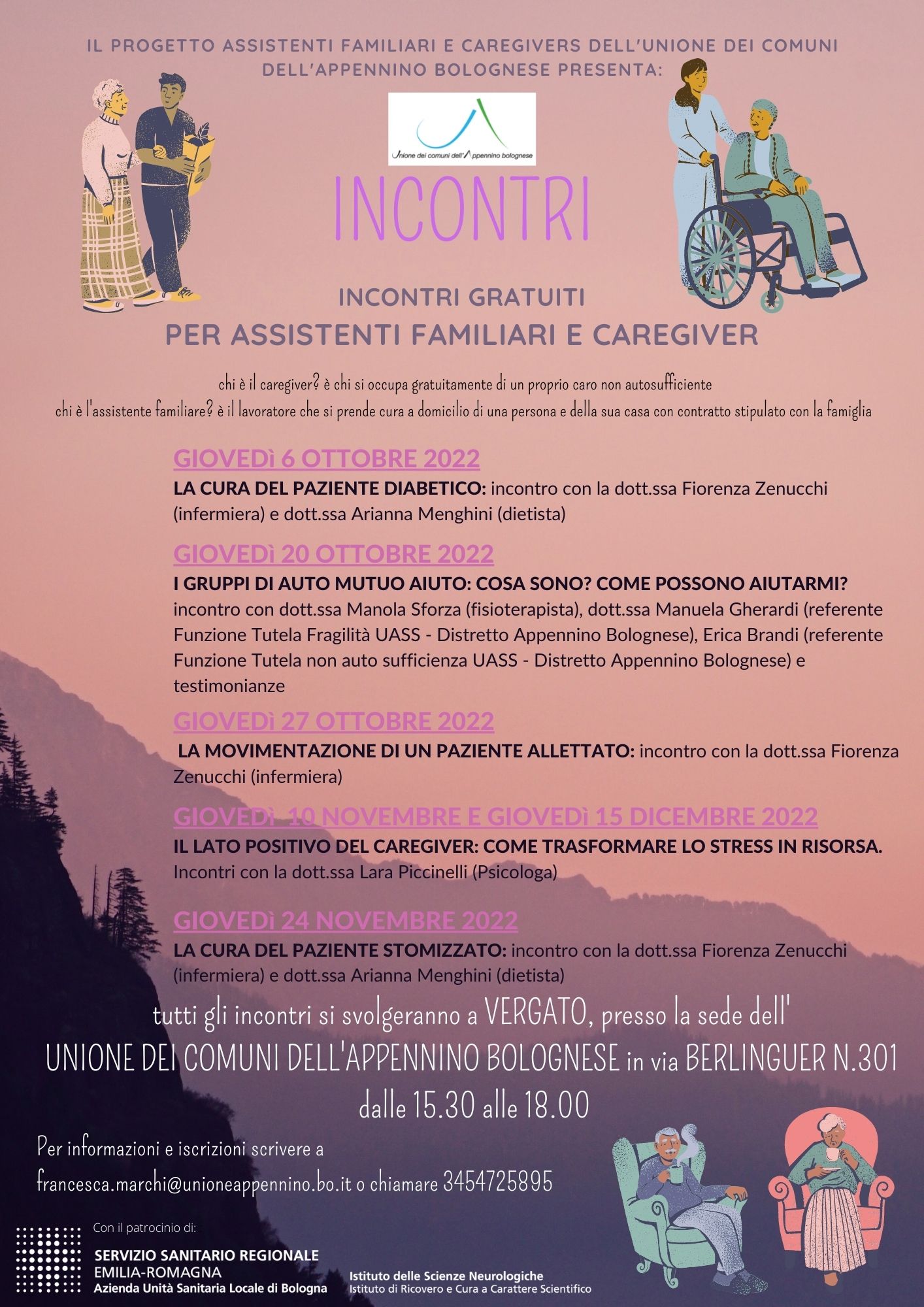 Appennino, incontri per assistenti familiari e caregiver