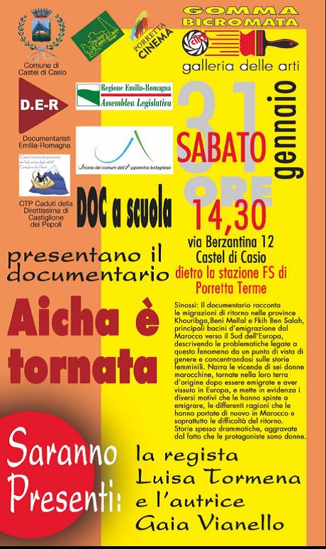 “Aicha è tornata”, presentazione documentario alla galleria “Gomma Bicromata”, Castel di Casio