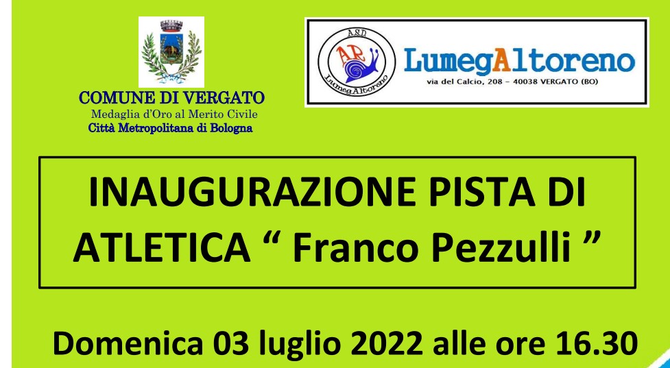 Vergato, inaugura la pista “Franco Pezzulli”