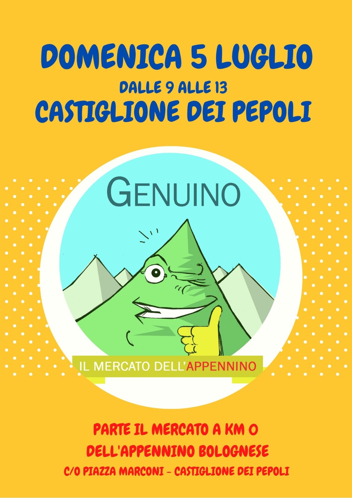 Genuino, il mercato dell’Appennino”: a Castiglione dei Pepoli domenica 5 luglio il mercato a km zero