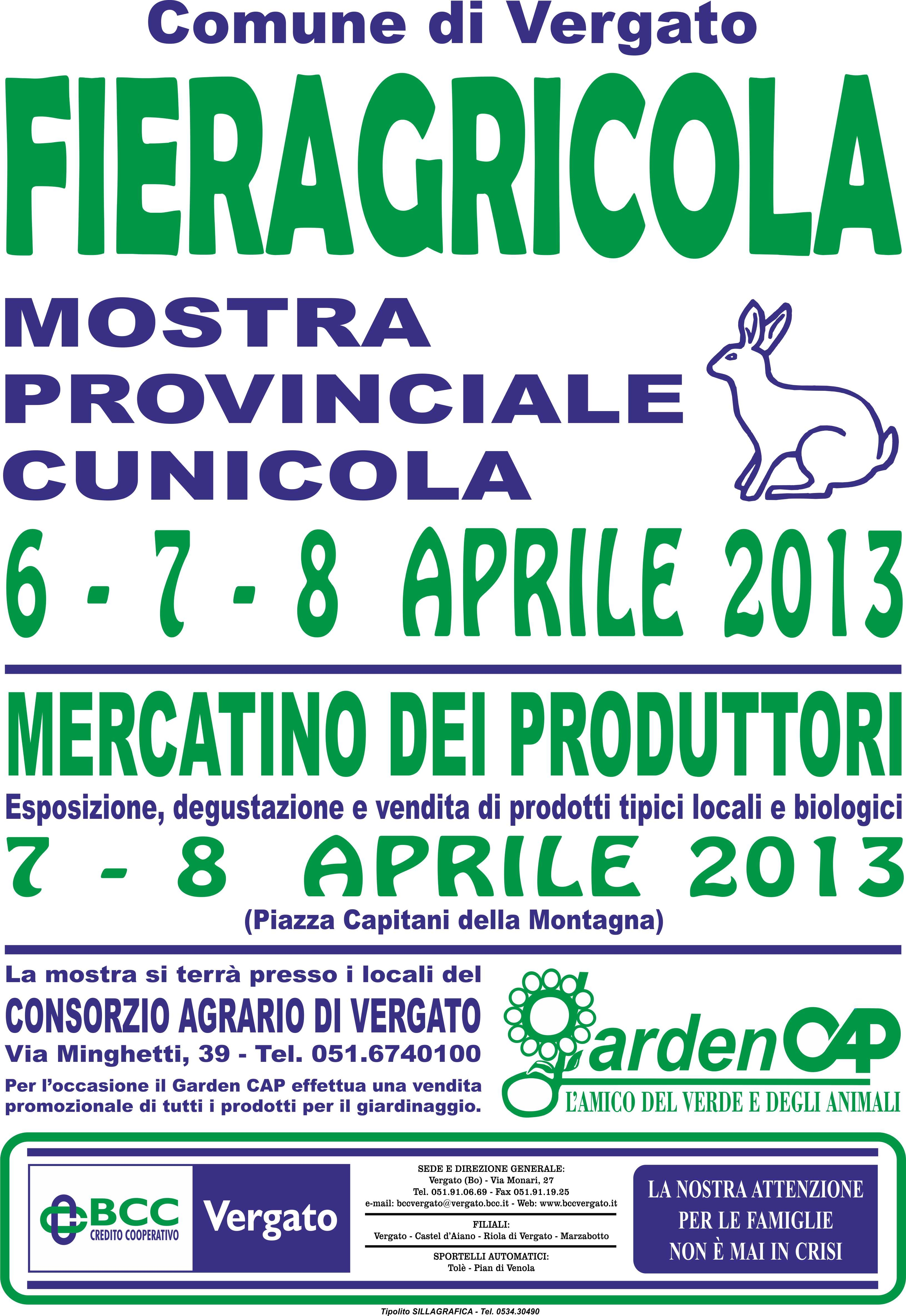 XXIX edizione FIERAGRICOLA - MOSTRA CUNICOLA PROVINCIALE e FIERA DELLA DOMENICA IN ALBIS