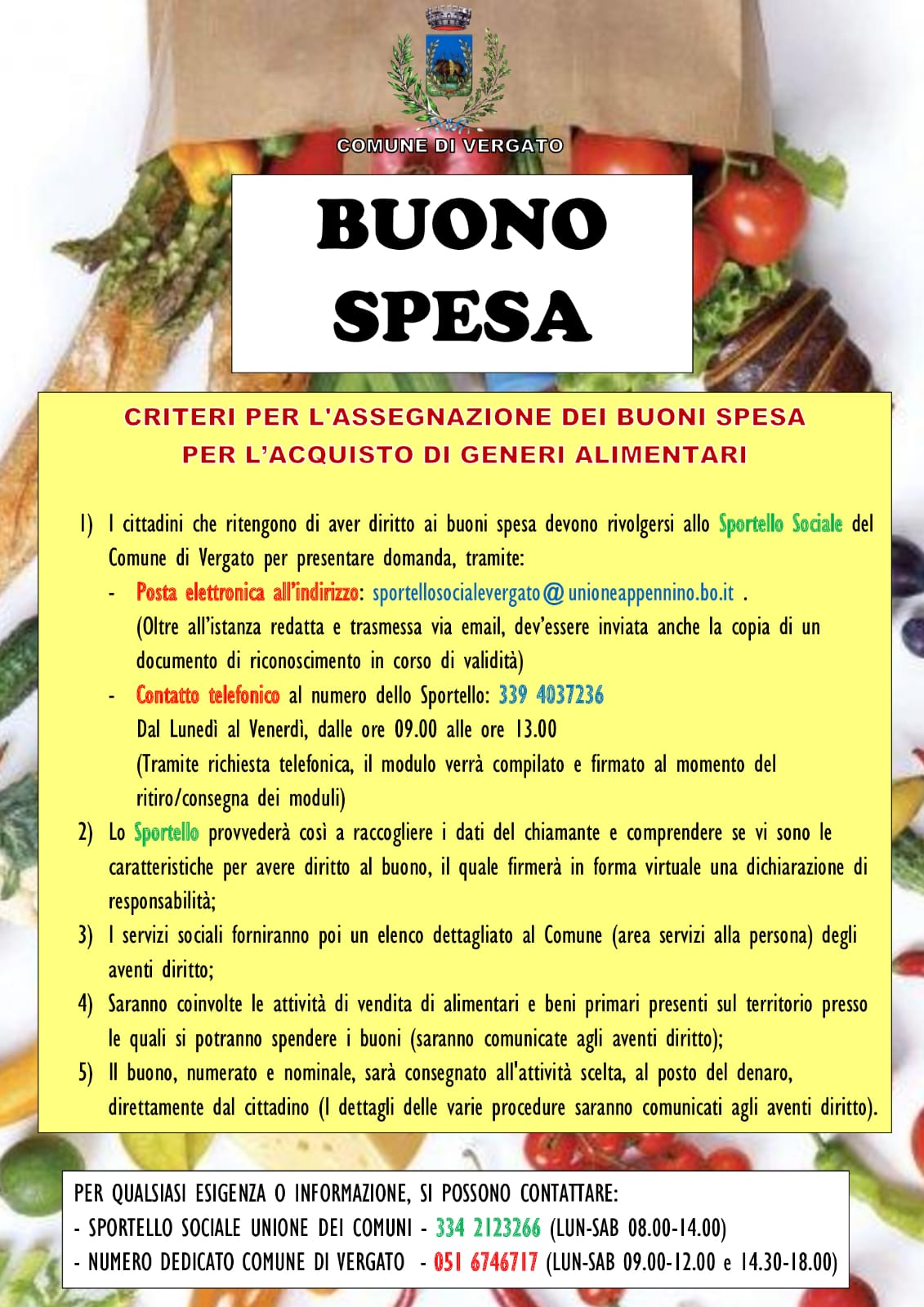 EMERGENZA COVID - 19 - BUONI SPESA