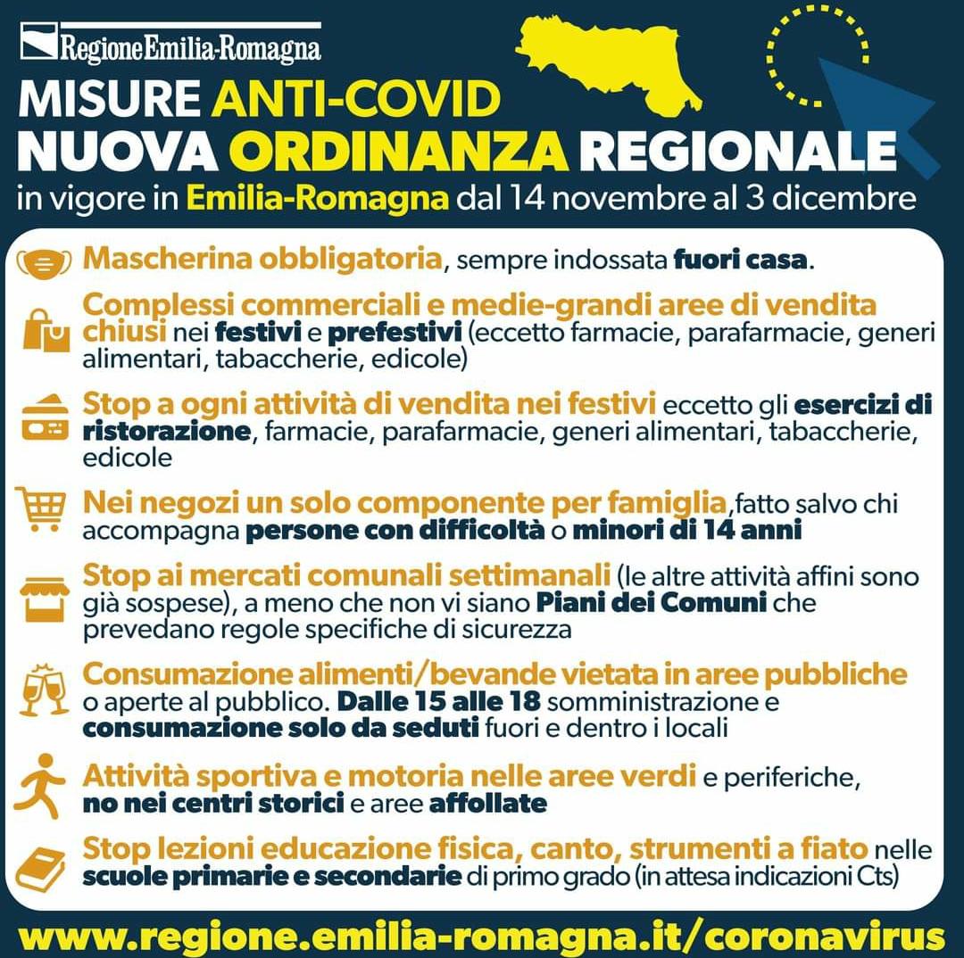 ORDINANZA REGIONALE: IN EMILIA-ROMAGNA NUOVE MISURE ANTI-ASSEMBRAMENTI