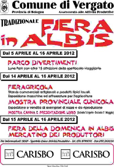 XXVIII edizione FIERAGRICOLA e MOSTRA CUNICOLA PROVINCIALE e FIERA DELLA DOMENICA IN ALBIS