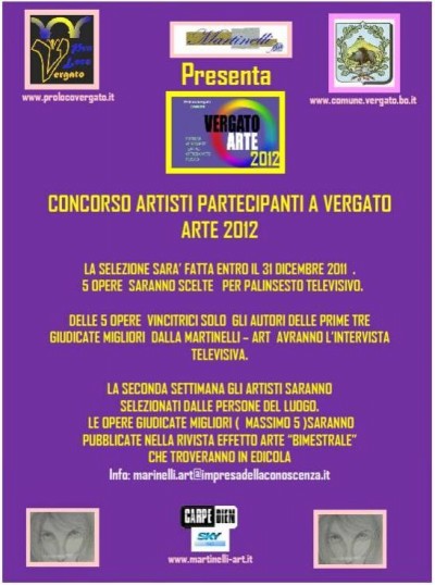 Concorso artisti partecipanti a Vergato Arte 2012